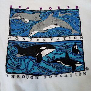 Vintage 90s Sea World Conservation Through Education Crewneck Sweatshirt